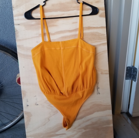 Free People Tops - Free People onesie mustard yellow top